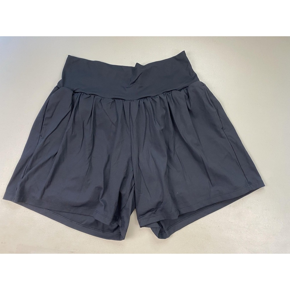 Halara Shorts 1X SoftlyZero Airy High Waisted 2-in-1 Cool Touch Baggy Yoga Black